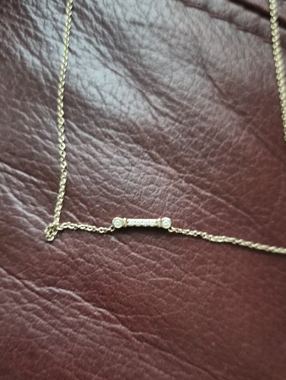 Tiffany & Co. 18k Rose Gold Diamond Micro Bar Pendant Necklace - Picture 5 of 8